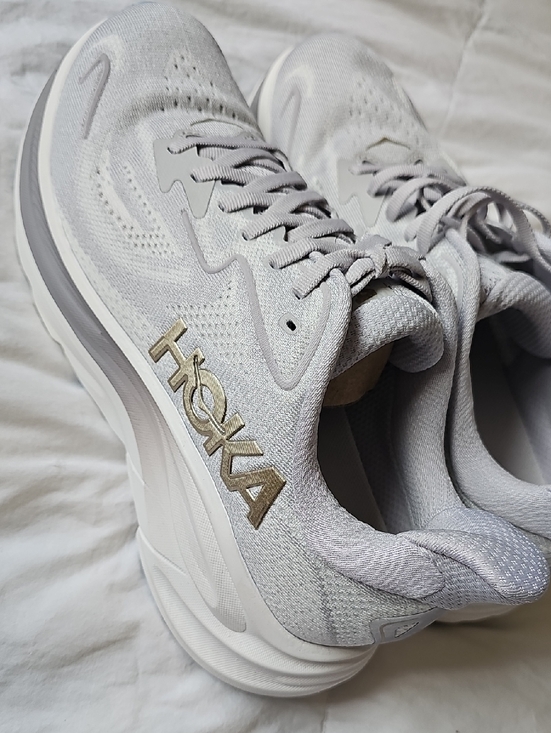 Hoka Other - Hoka Light Gray and Gold Men's Athletic Running Shoes